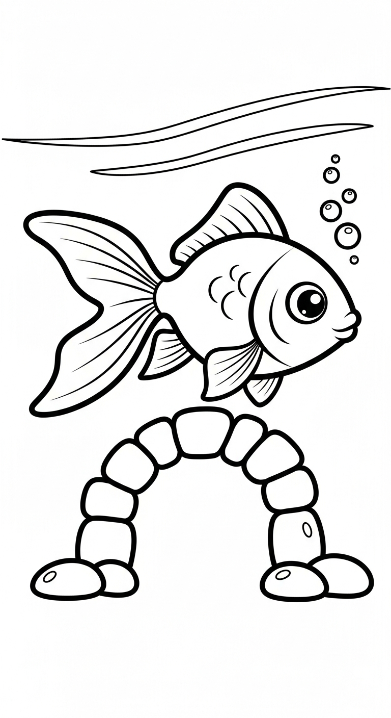 tải tranh tô màu cá vàng cho bé 4 tuổi