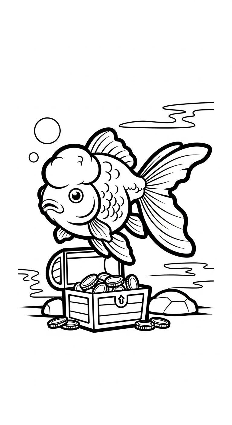 mẫu hình tô màu cá vàng cho bé
