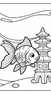 tải tranh tô màu cá vàng cho bé 6 tuổi