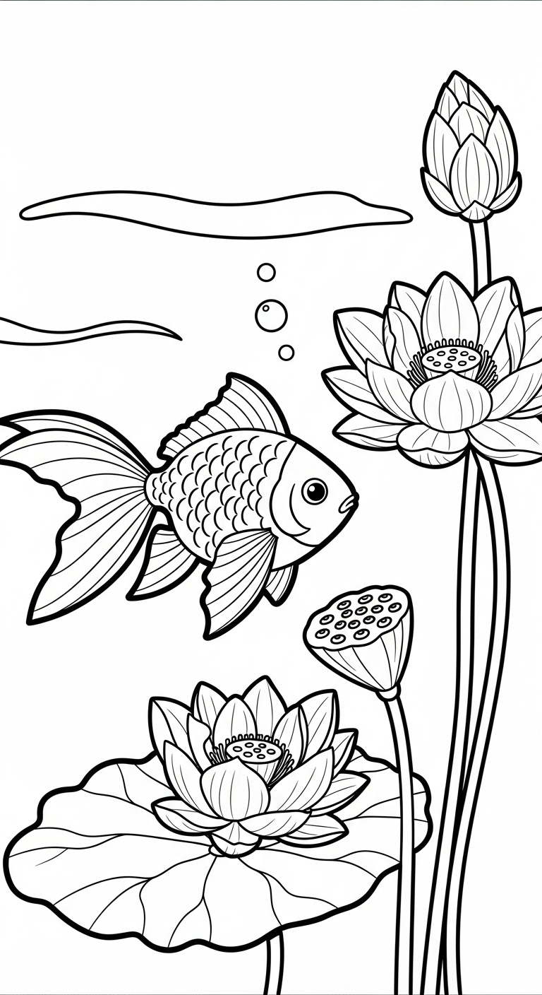 download tranh tô màu cá vàng cho bé