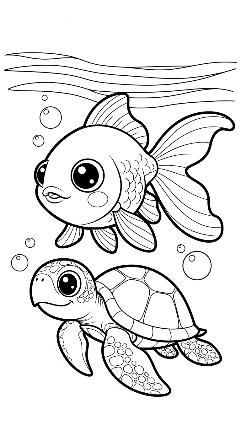 hình tô màu cá vàng cho bé 5 tuổi 1