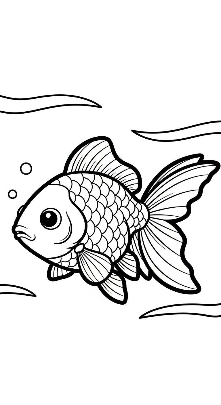 tranh tô màu cá vàng cho bé 6 tuổi 1