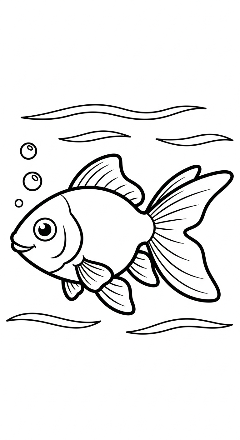 file hình tô màu cá vàng cho bé 4-5 tuổi