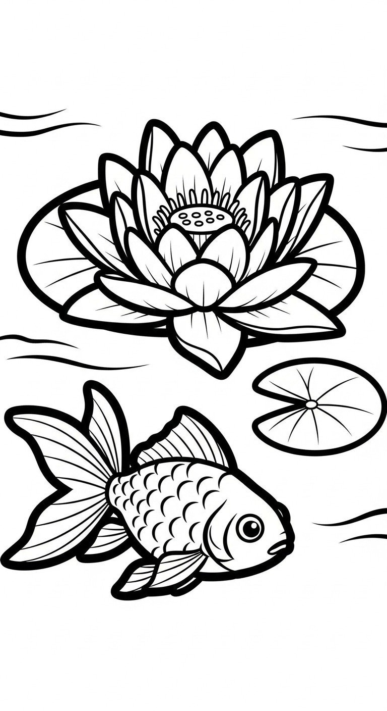 tranh tô màu cá vàng cho bé 6 tuổi