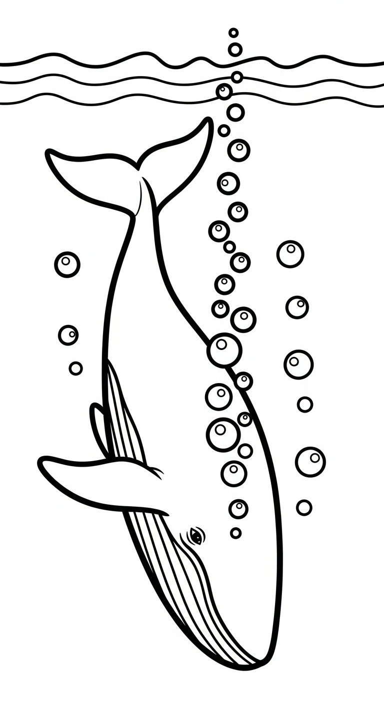 hình tô màu cá voi cho bé 5 tuổi miễn phí