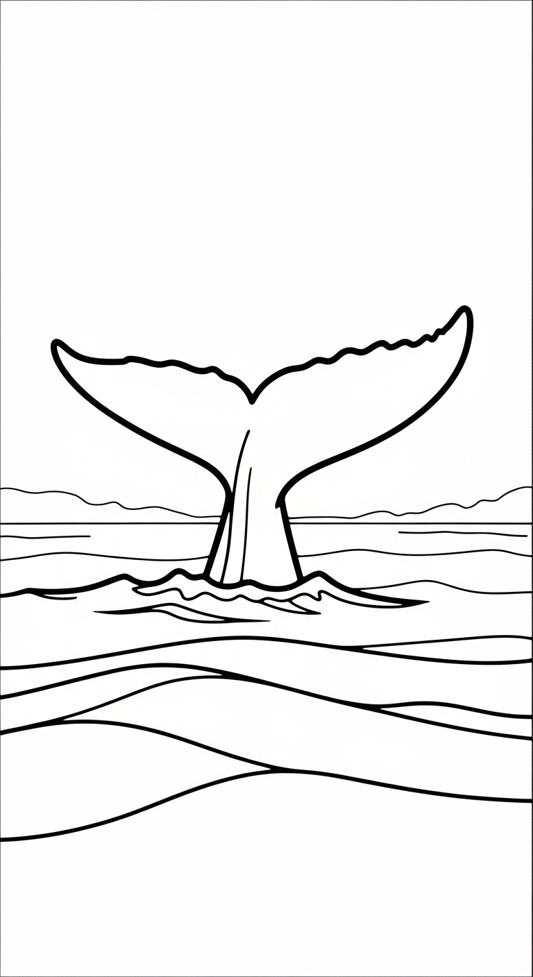 in hình tô màu cá voi cho bé