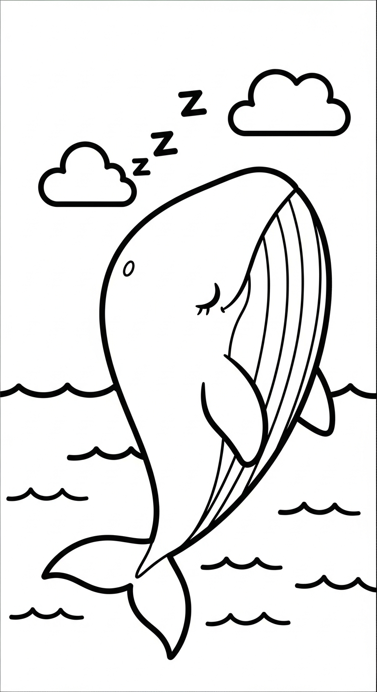 tranh tô màu cá voi cho bé 3 tuổi miễn phí