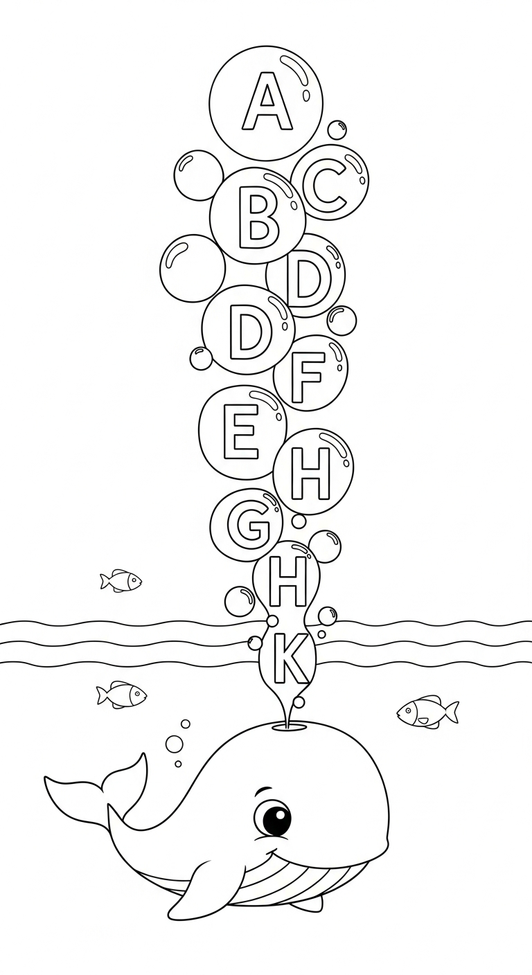 in hình cá voi cho bé tập tô