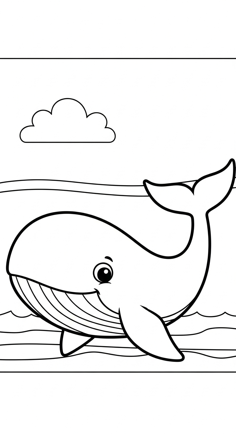 hình tô màu cá voi cho bé 6 tuổi