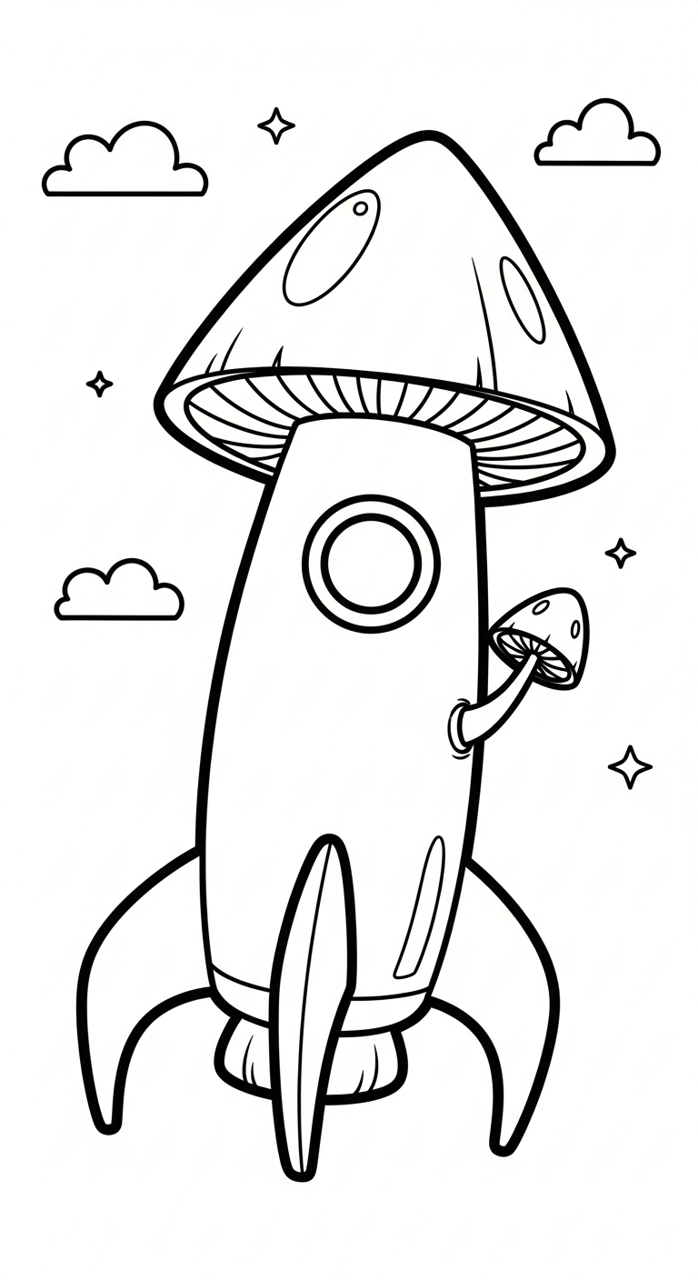 tranh tô màu cây nấm cho bé tải về