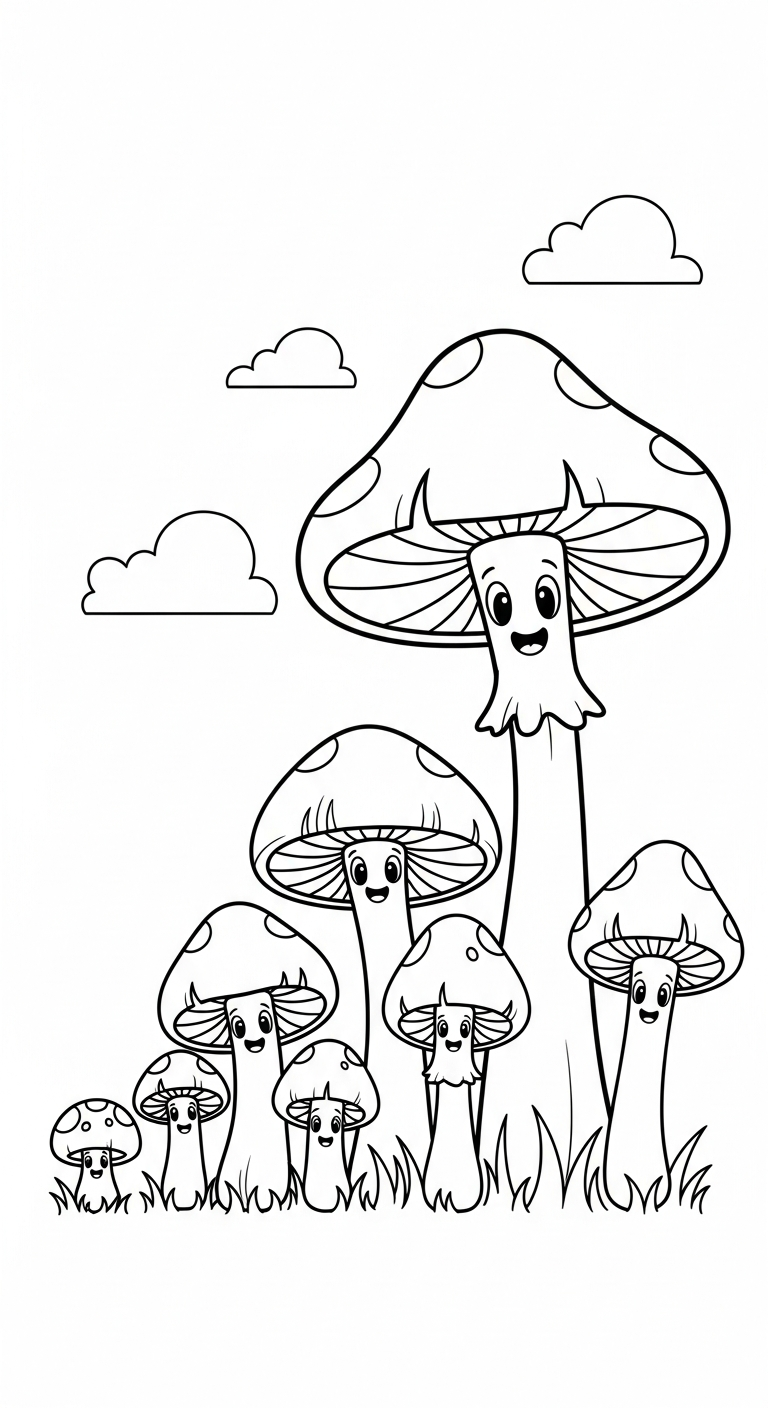 hình tô màu cây nấm cho bé tải về