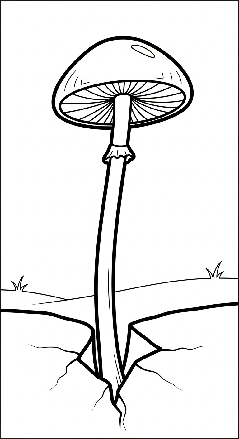hình tô màu cây nấm cho bé 4 tuổi