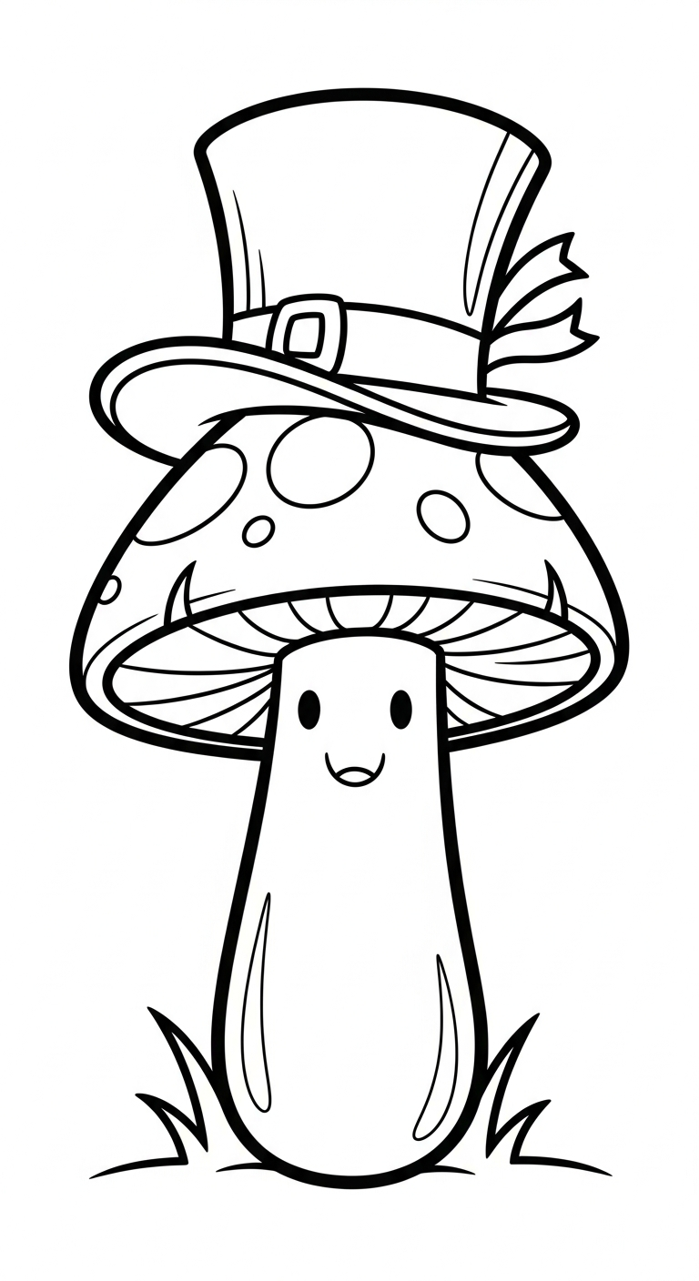 hình tô màu cây nấm cho bé 8 tuổi miễn phí