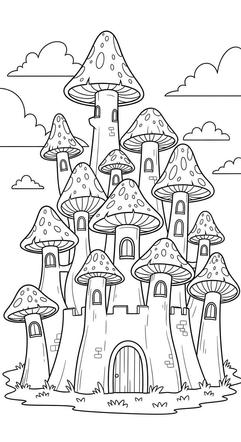 tải tranh tô màu cây nấm chất lượng cao