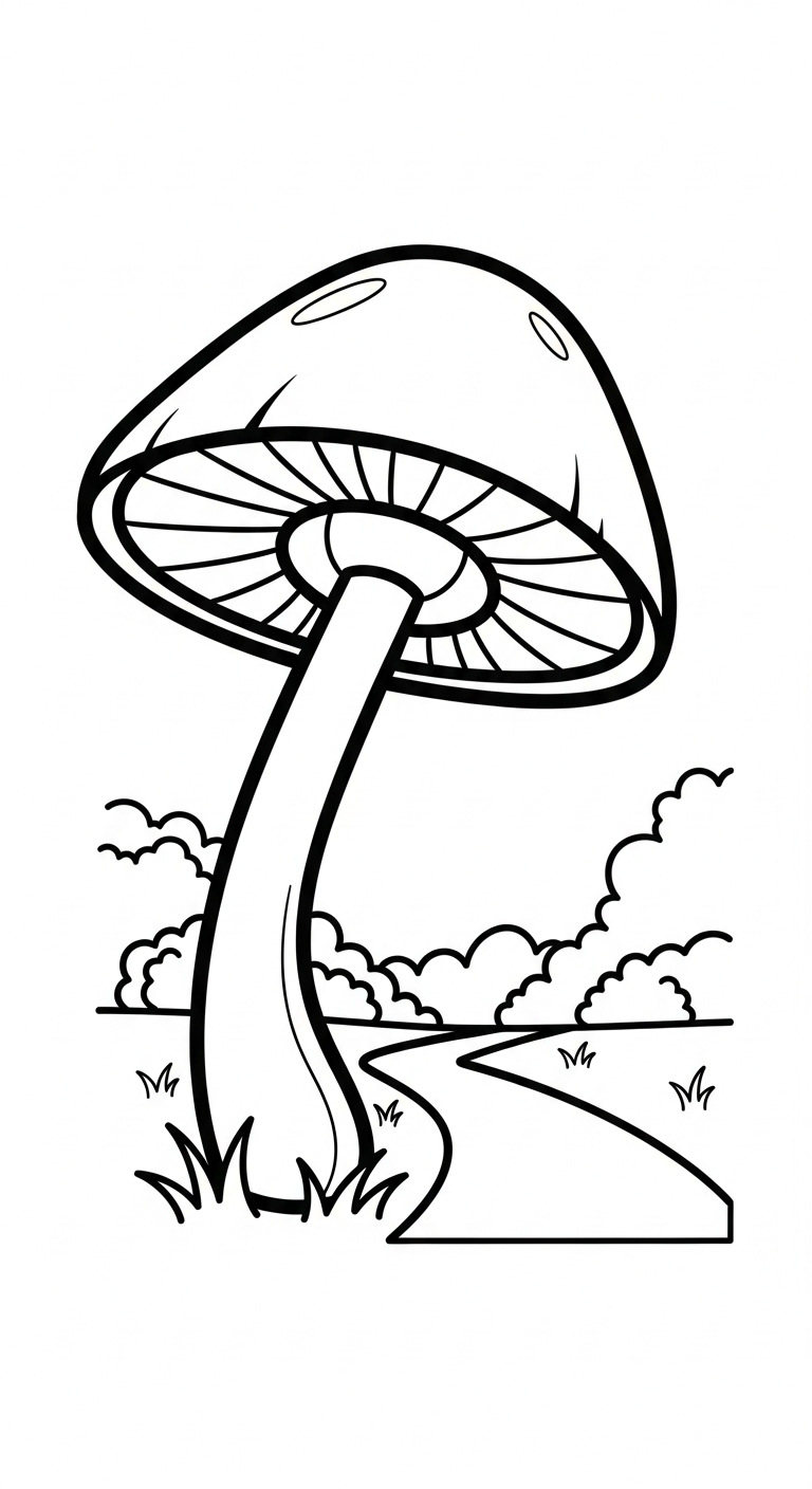 tranh tô màu cây nấm cho bé 7 tuổi