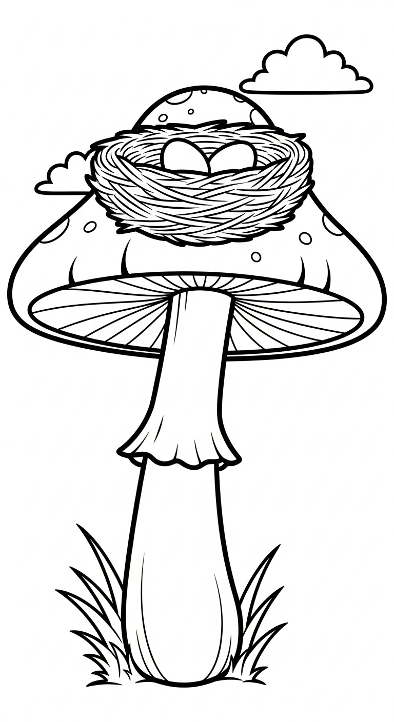 tải hình tô màu cây nấm chất lượng cao 1
