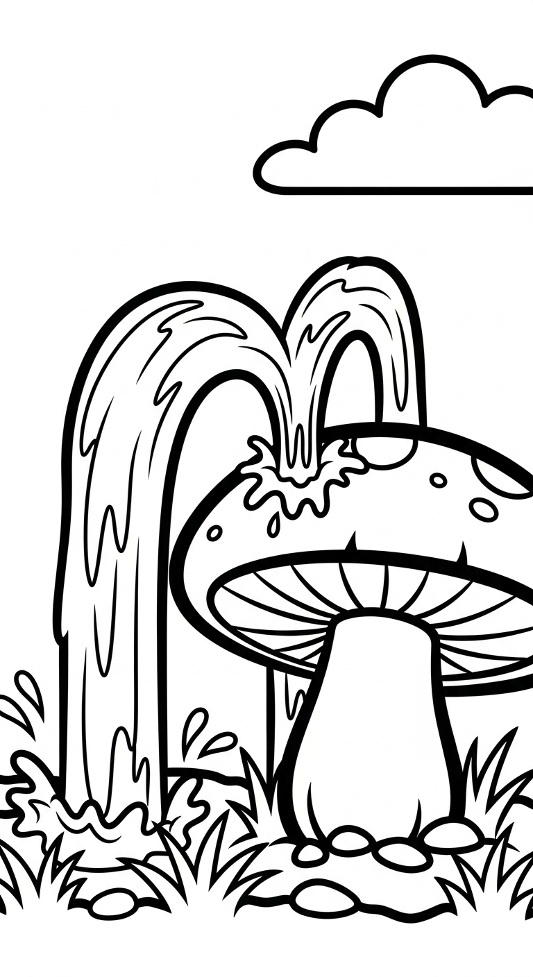 in tranh tô màu cây nấm 1