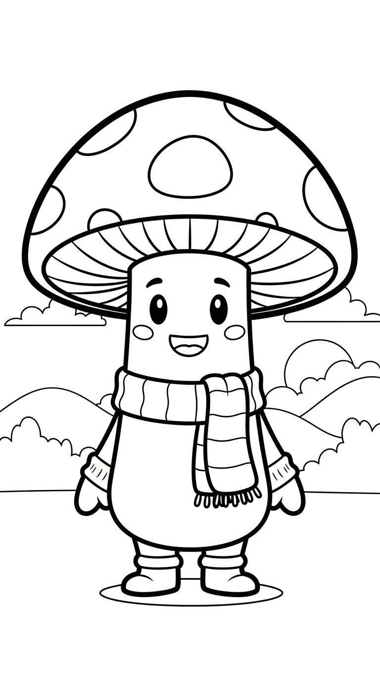 hình tô màu cây nấm cho bé mới nhất