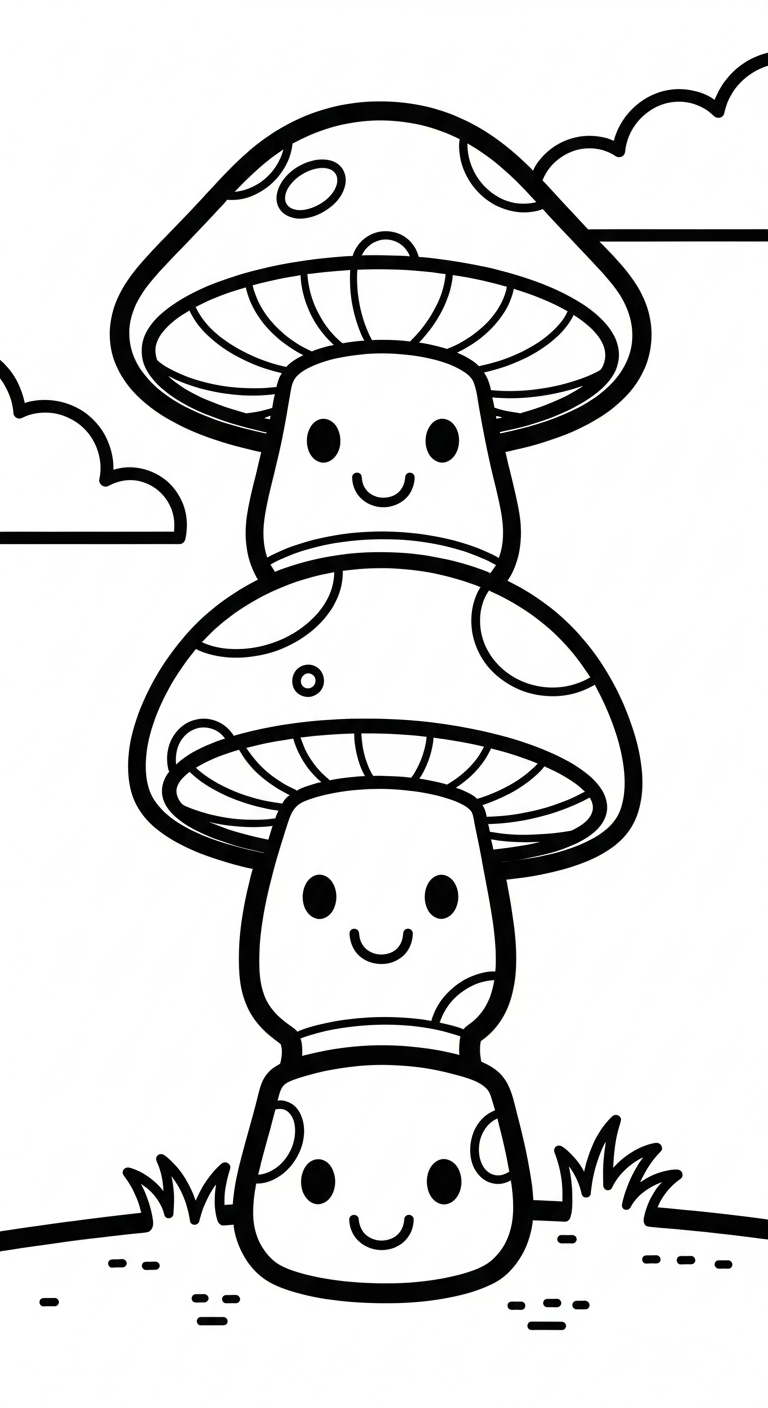 tải tranh tô màu cây nấm cho bé 7 tuổi