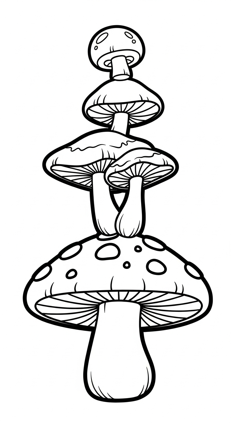 hình tô màu cây nấm cho bé mới nhất 1