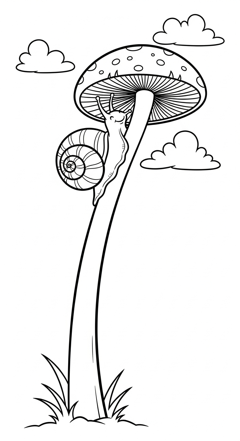 in hình tô màu cây nấm cho bé 3 tuổi