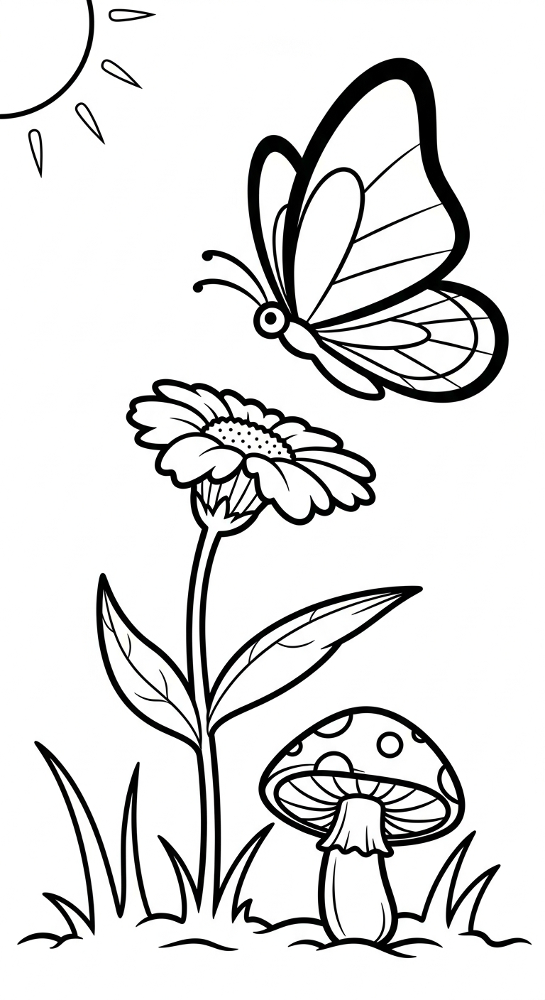 hình tô màu cây nấm cho bé mới nhất 2