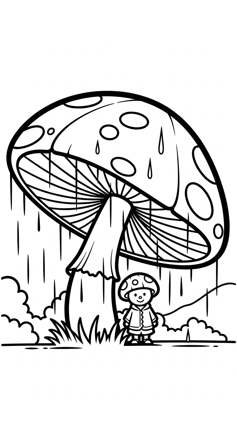 tải tranh tô màu cây nấm cho bé 5 tuổi