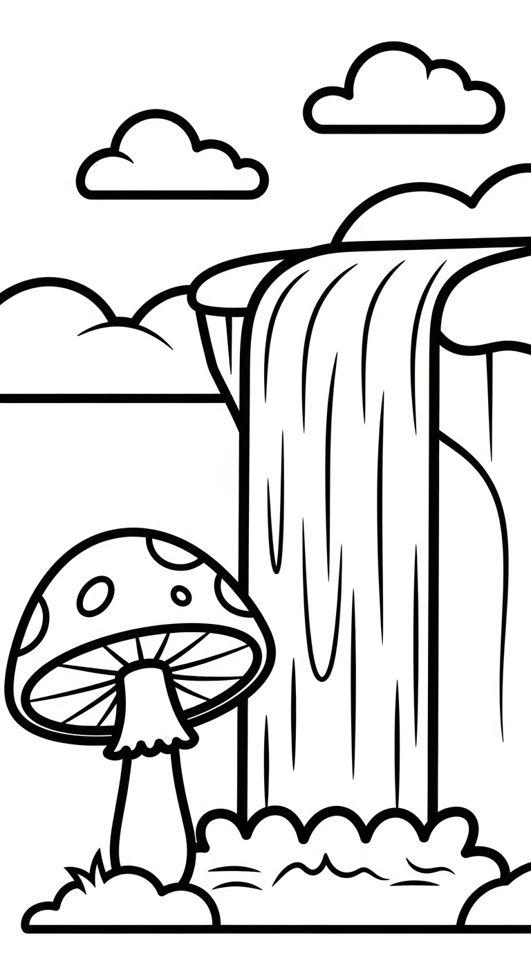 hình tô màu cây nấm cho bé 4 tuổi 1