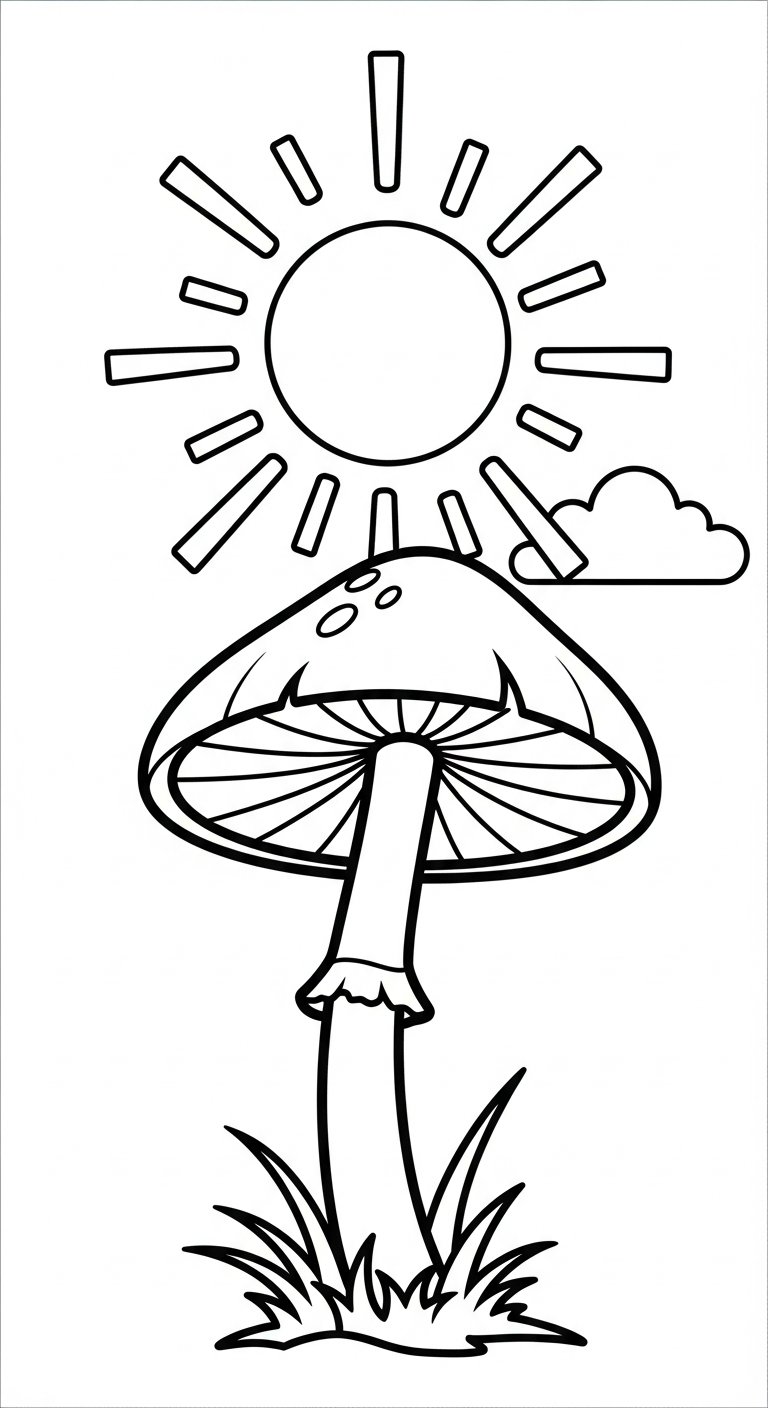 tranh tô màu cây nấm cho bé 5 tuổi miễn phí 1