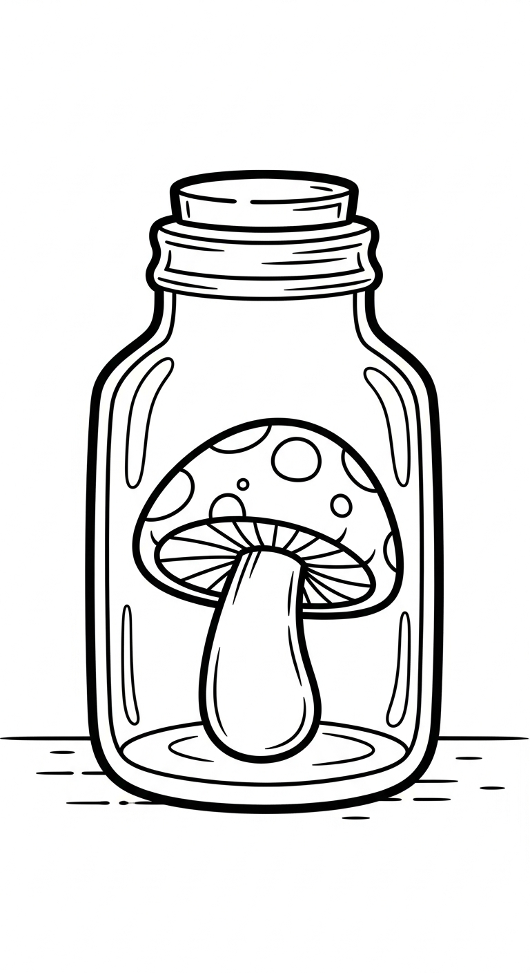 tranh tô màu cây nấm cho bé 7-8 tuổi