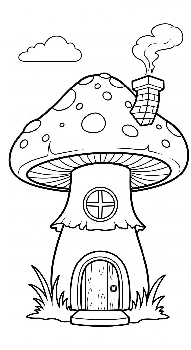 hình tô màu cây nấm cho bé 7 tuổi