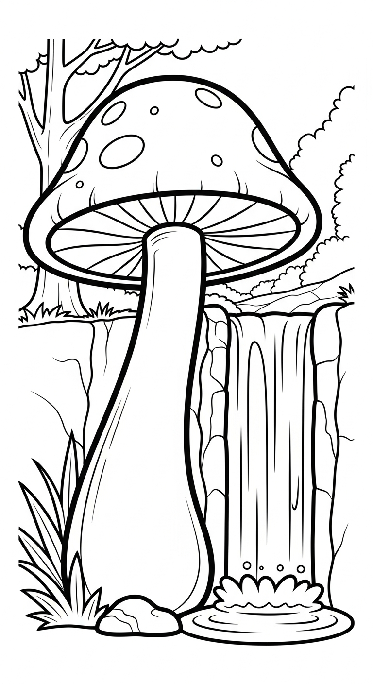 tranh tô màu cây nấm cho bé 4 tuổi miễn phí