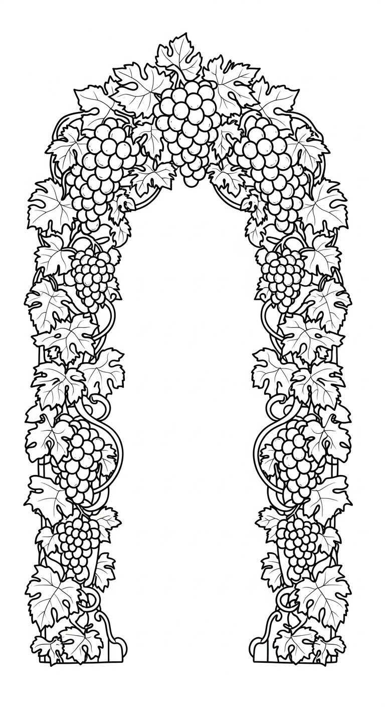 tải tranh tô màu chùm nho cho bé