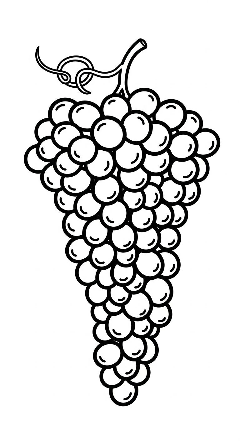 tải hình tô màu chùm nho cho bé