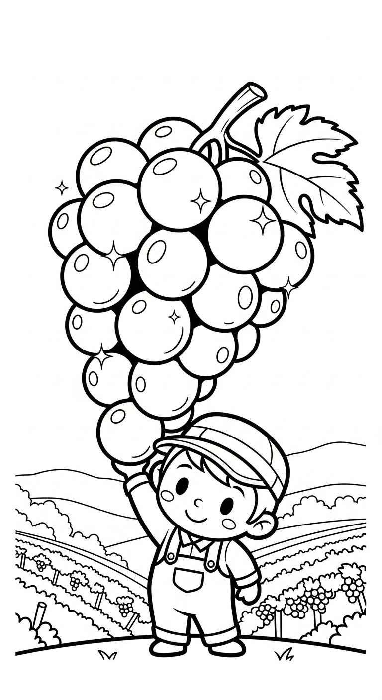 download tranh tô màu chùm nho miễn phí