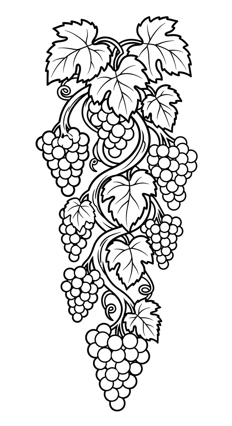 tải hình tô màu chùm nho miễn phí