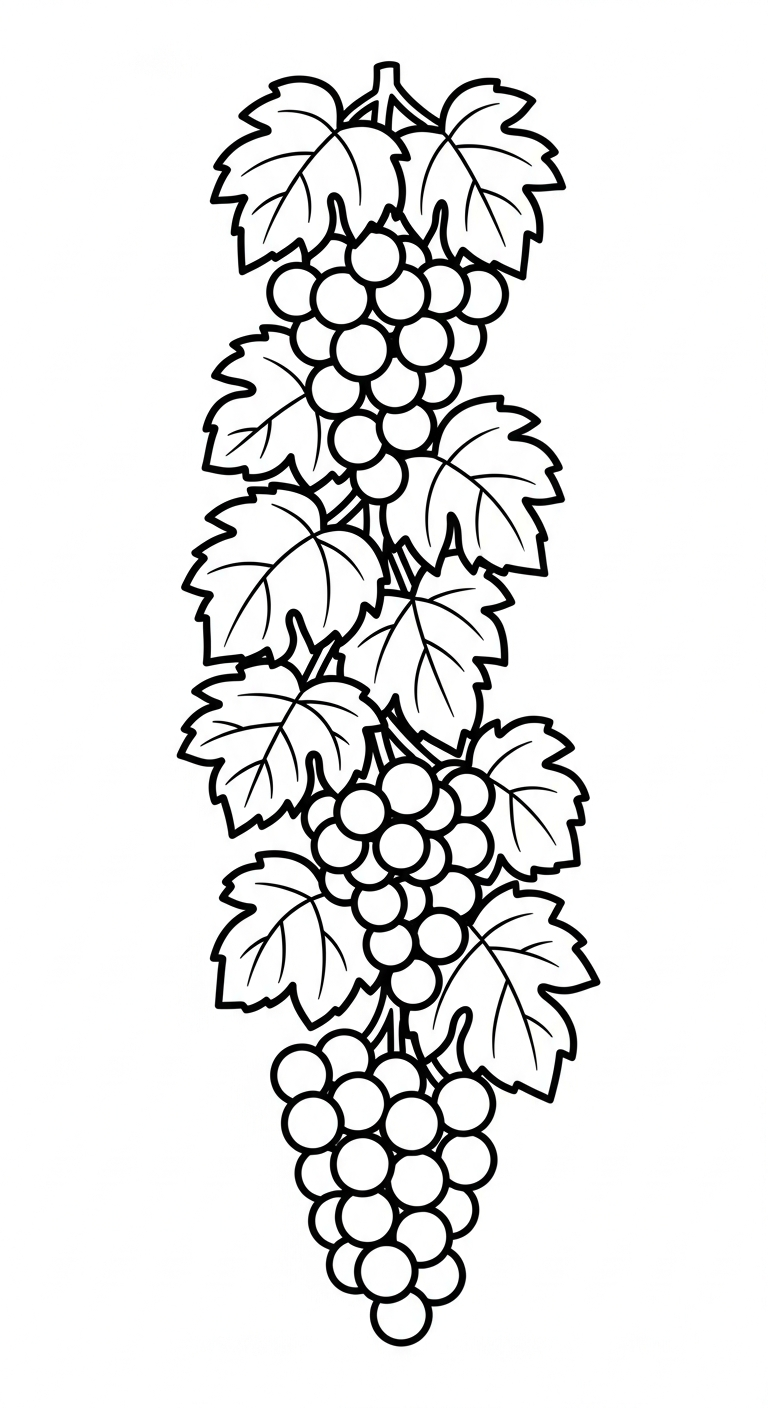 tải tranh tô màu chùm nho cho bé 4 tuổi 1