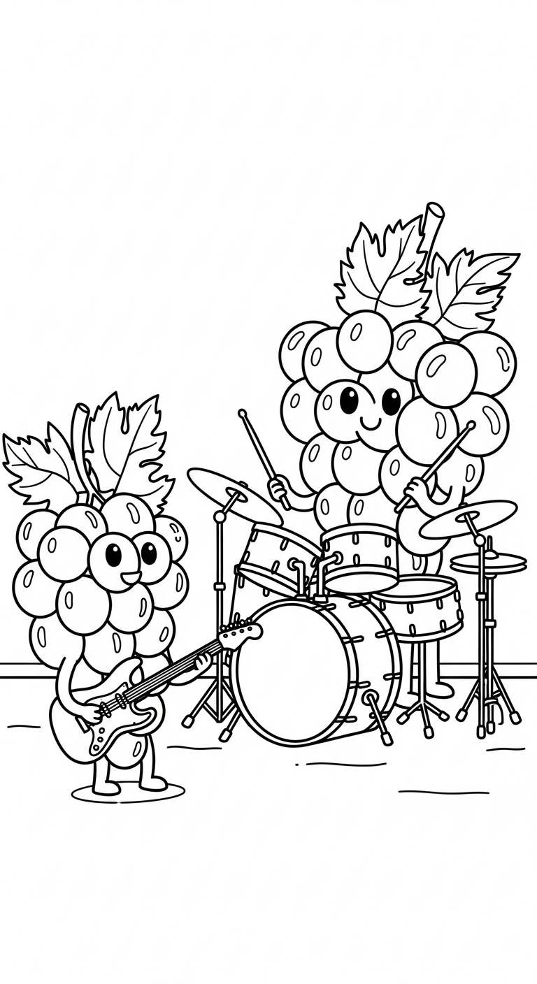 tải hình tô màu chùm nho cho bé 4 tuổi