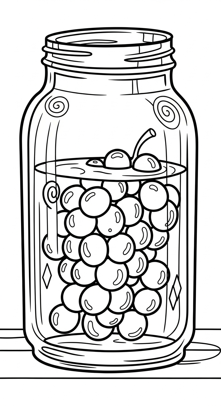 hình tô màu chùm nho in ngay