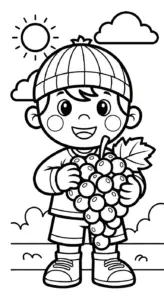 hình tô màu chùm nho cho bé tải miễn phí