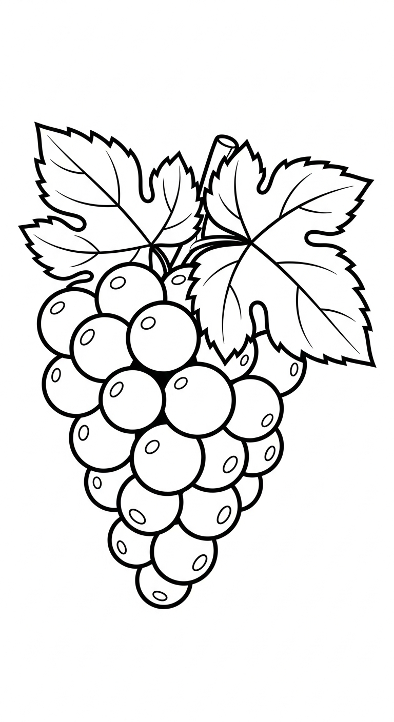 tranh tô màu chùm nho cho bé 6 tuổi miễn phí