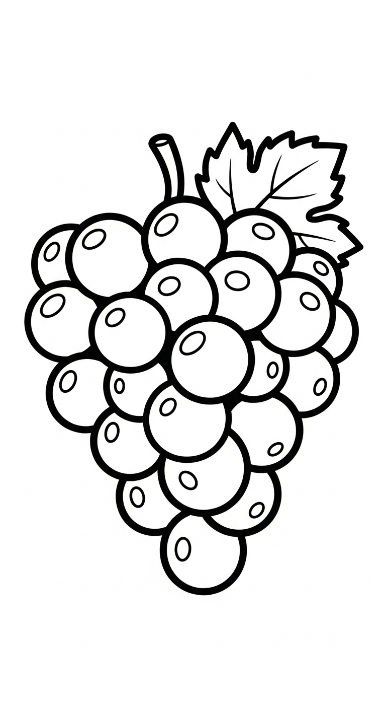 file hình tô màu chùm nho cho bé in