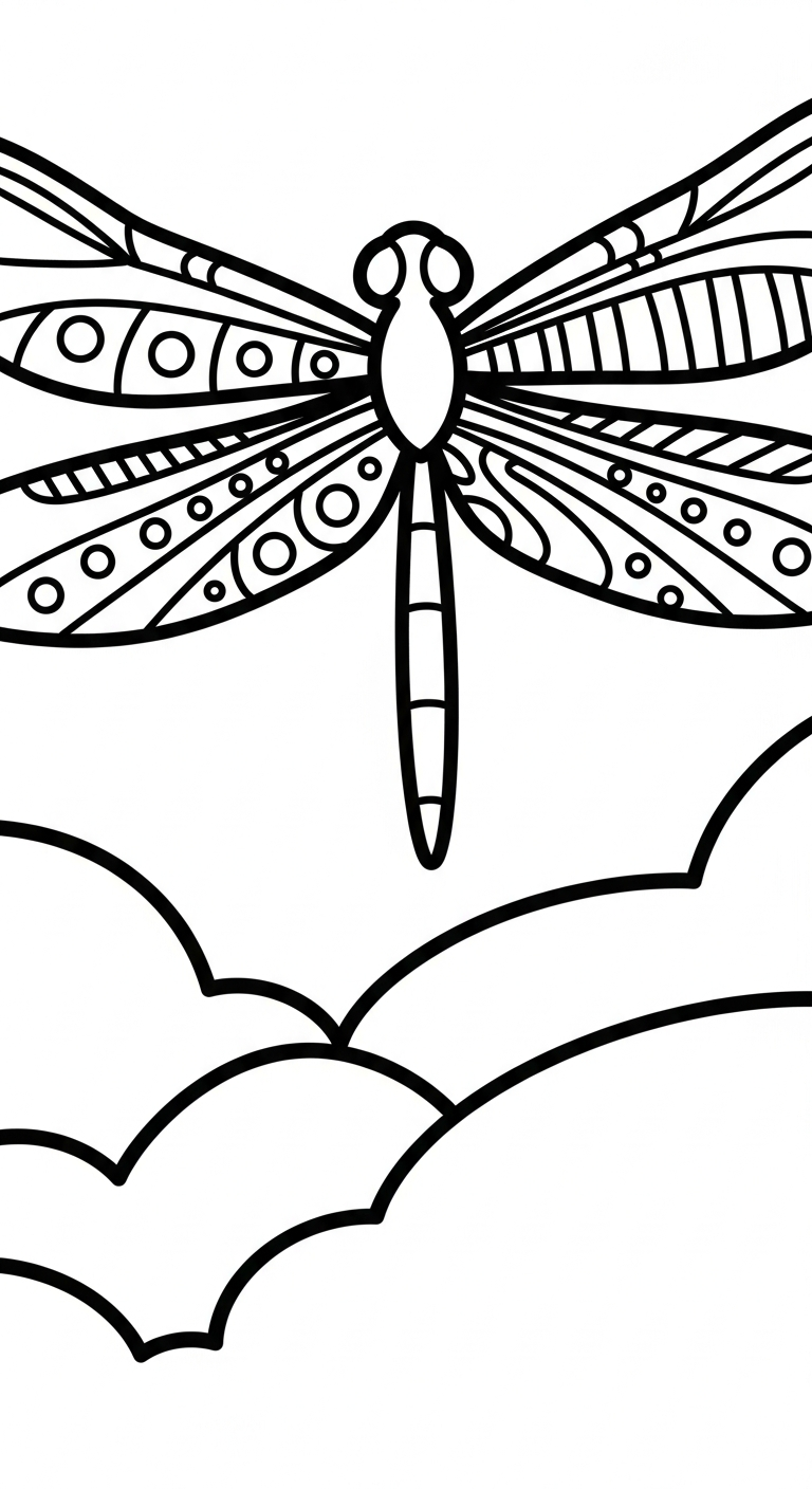 hình tô màu chuồn chuồn cho bé 6 tuổi miễn phí