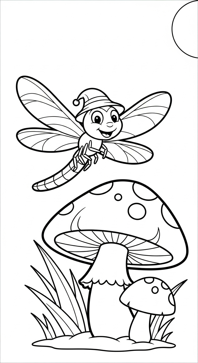 hình tô màu chuồn chuồn cho bé 6 tuổi