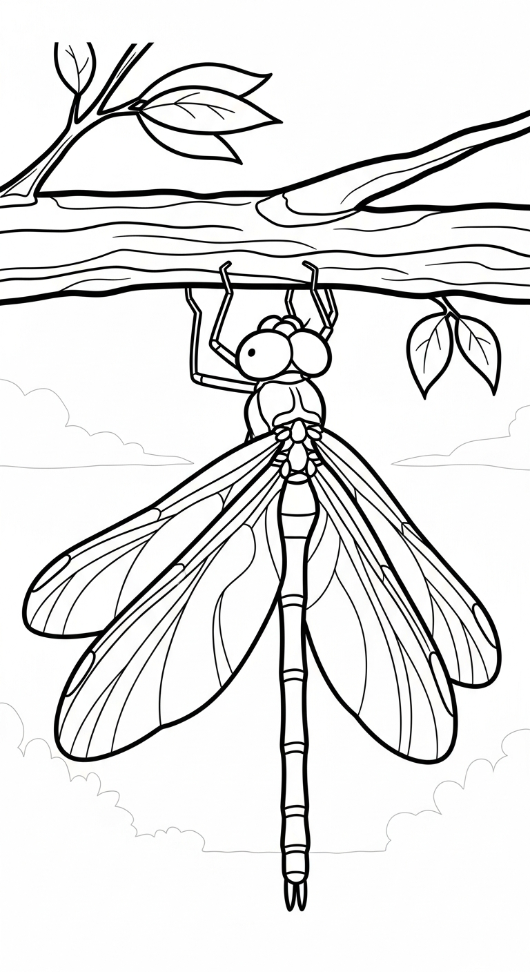 in hình tô màu chuồn chuồn cho bé 4 tuổi