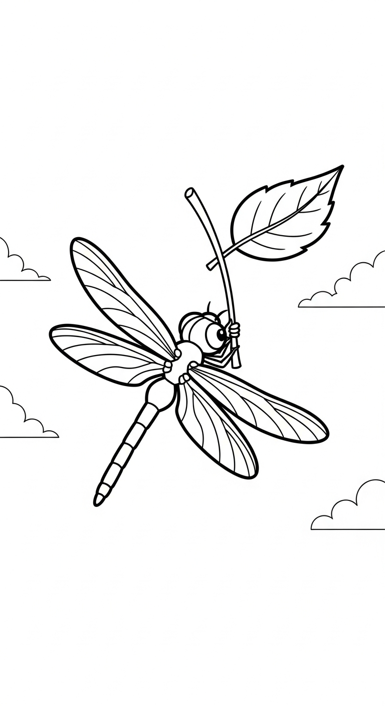 tranh tô màu chuồn chuồn miễn phí