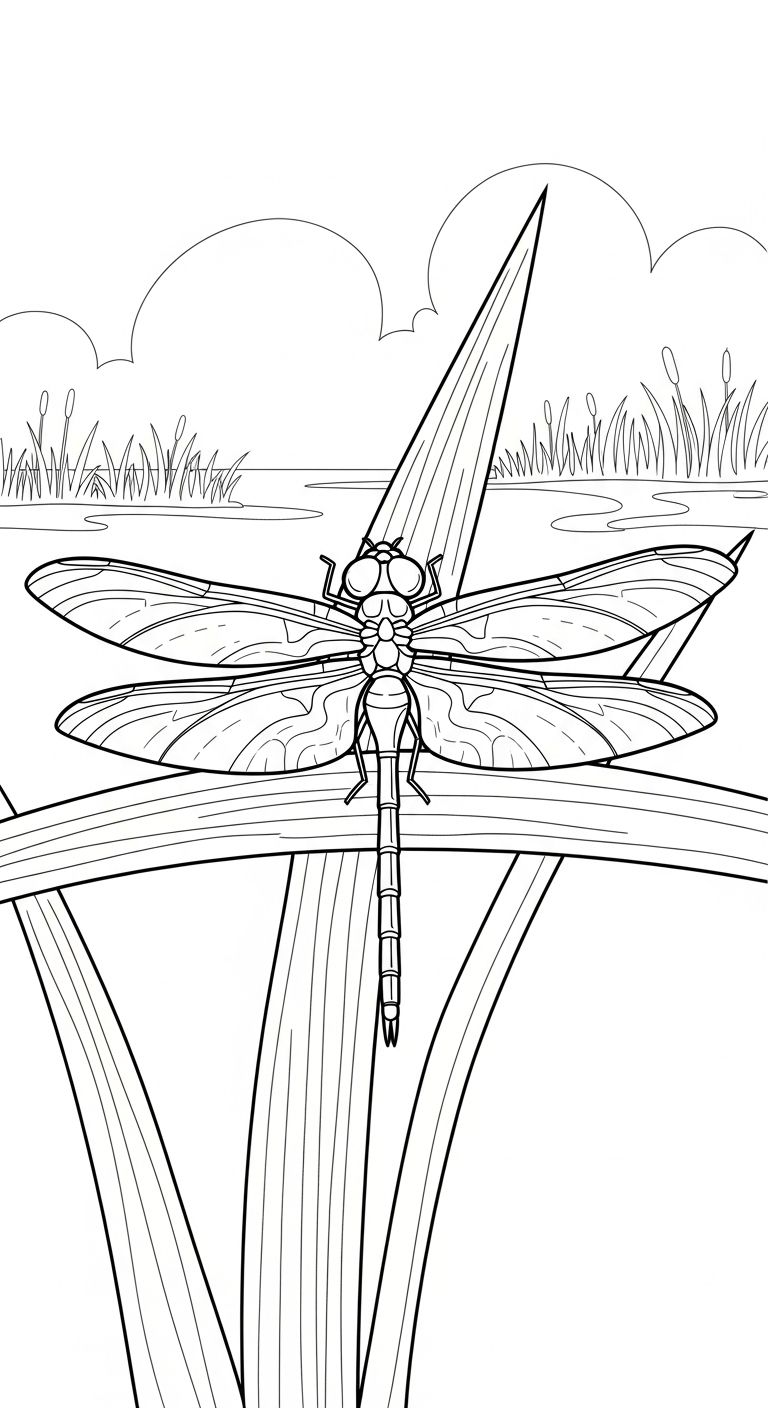 hình tô màu chuồn chuồn cho bé 4 tuổi miễn phí