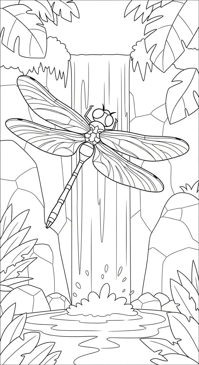 in tranh tô màu chuồn chuồn cho bé 3 tuổi