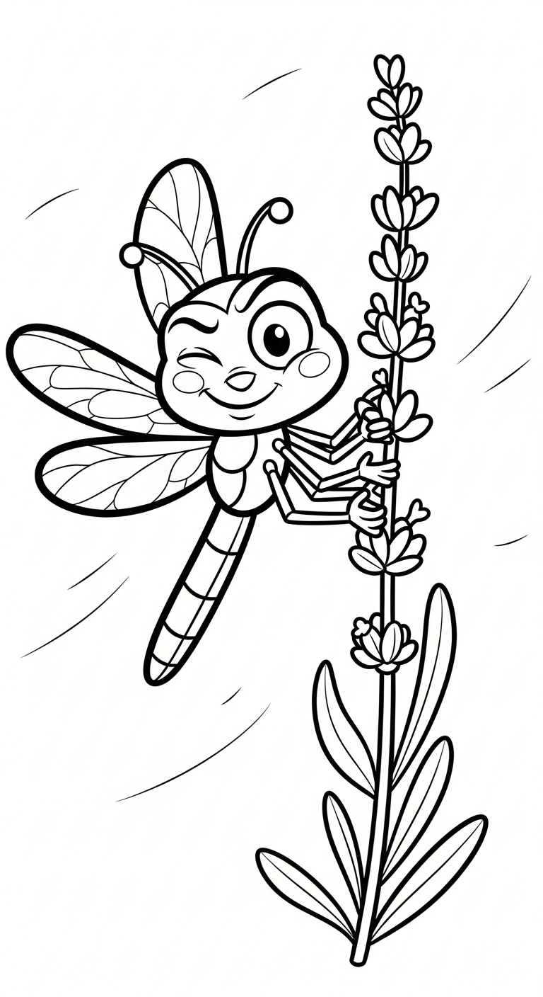 file pdf hình tô màu chuồn chuồn cho bé