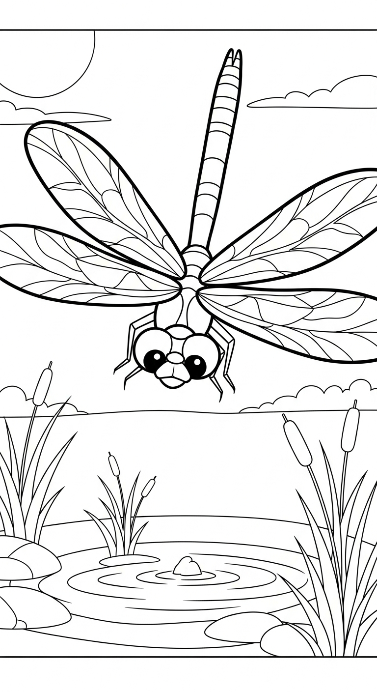 tranh tô màu chuồn chuồn cho bé 1